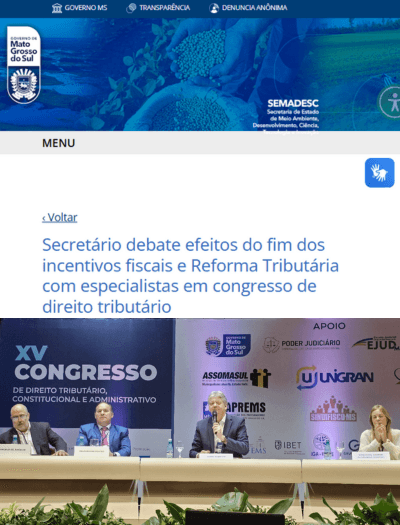 Governo MS Congresso de Direito Tributário